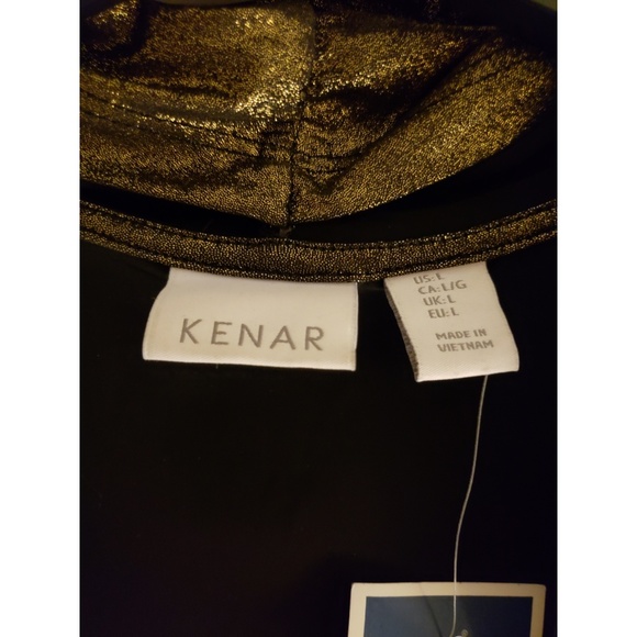 Kenar Gold/Black drape shimmery designer blouse - Picture 2 of 4